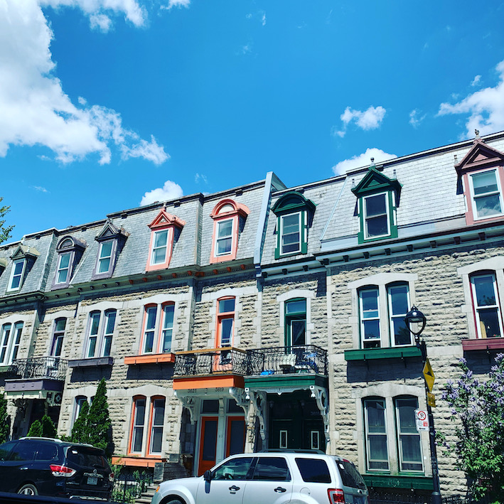 Beautiful house buildings on the plateau Montreal