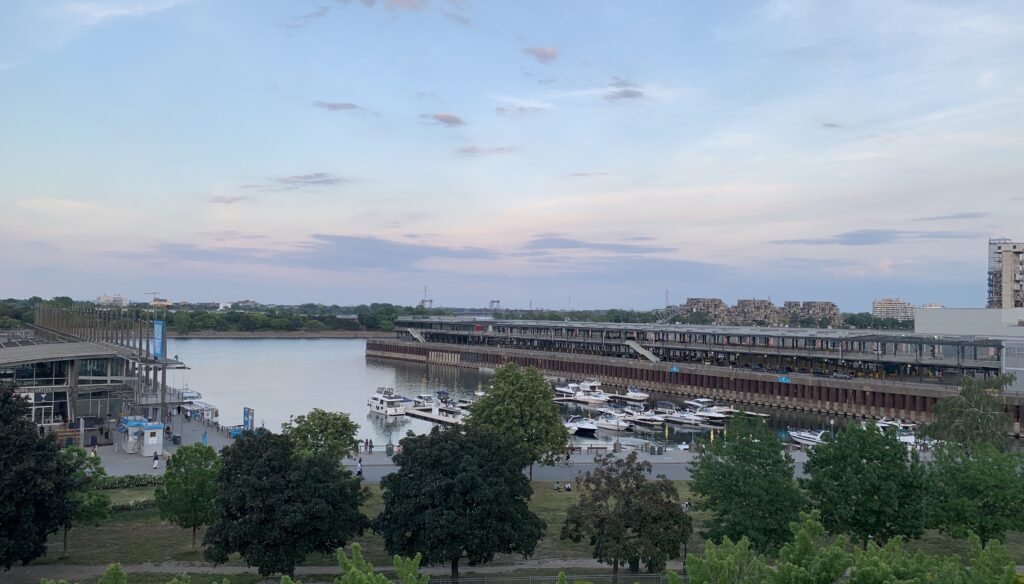 picture of the old port during sunset